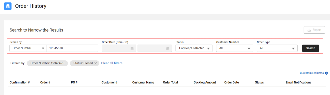 Customer Hub Order History FAQ