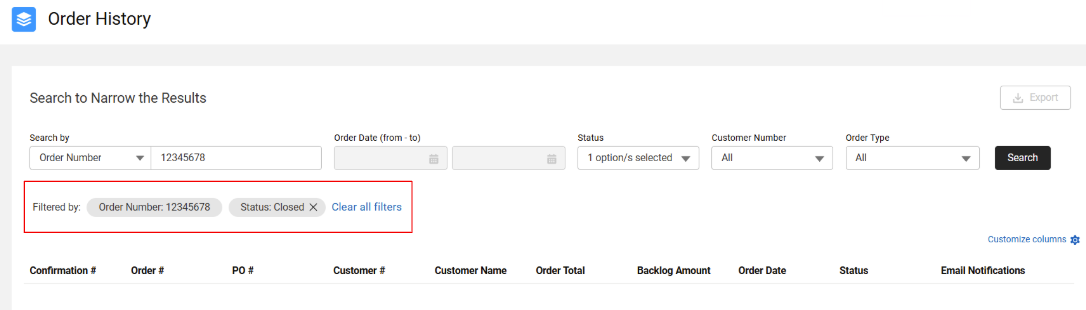 Customer Hub Order History FAQ