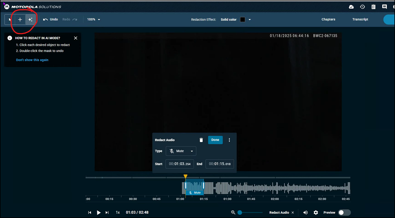 Mobile Video Audio Issue with Redaction in VideoManager Cloud