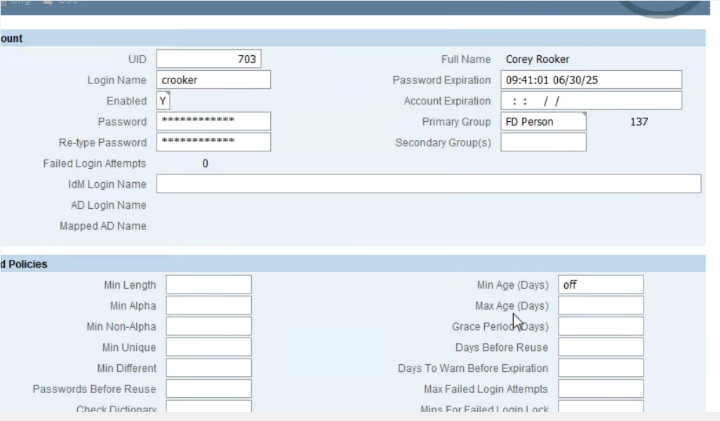 Group Permission to Change Password Issue