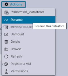 How to rename a datastore in VMware ESXi