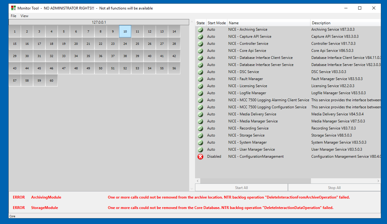 Multiple Alarms in NICE Voice Logger