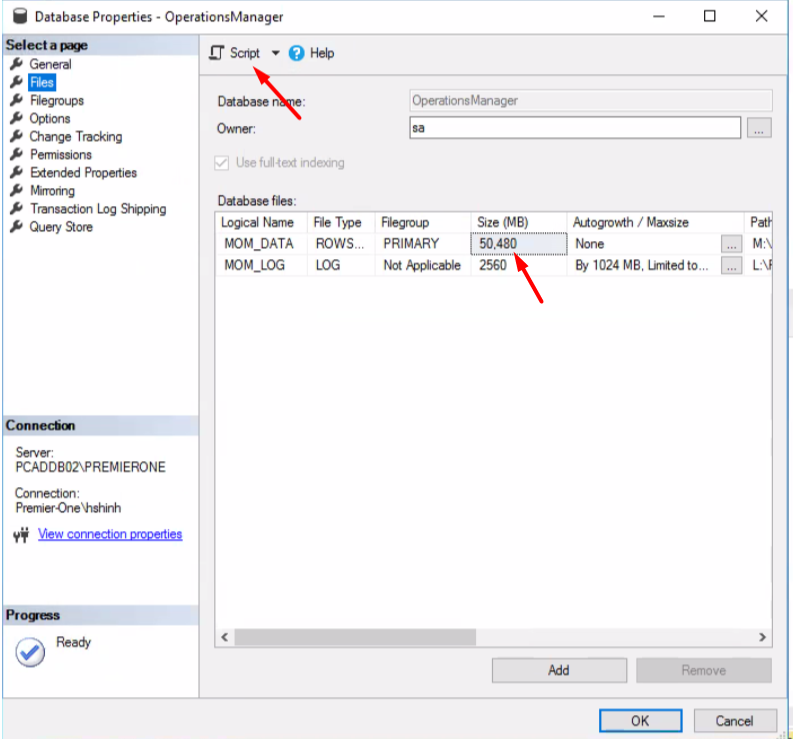 P1INF: How to increase the file size of a database [SCOM ALERT]