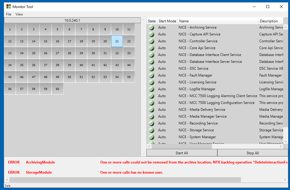 Multiple Alarms in NICE Voice Logger