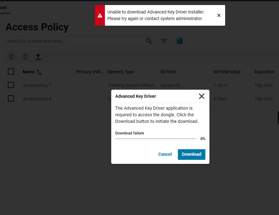 Unable to Download ASK Driver in RadioCentral Programming, error ...