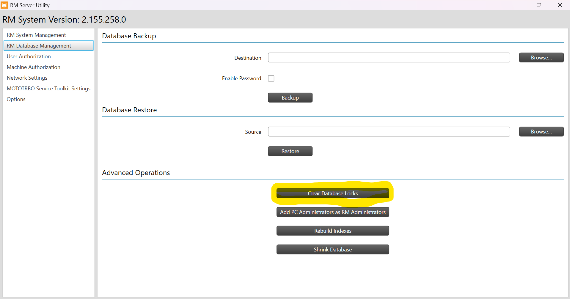MOTOTRBO_Access Issues After Updating to RM 2.155.262.0