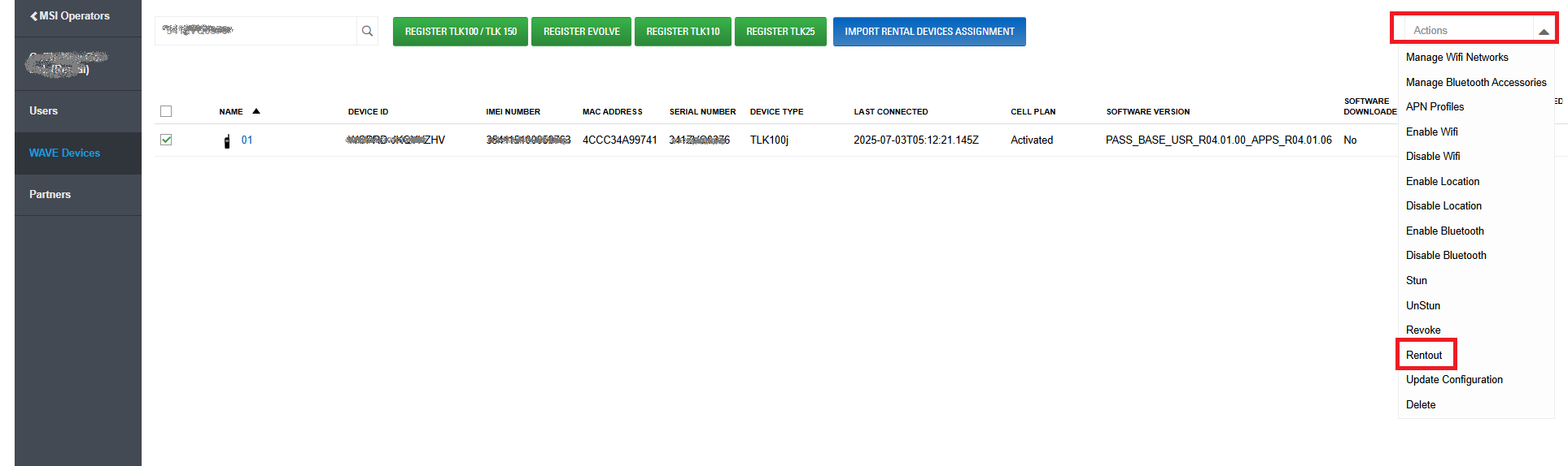 Wave PTX | How to rent out Devices from Distributor / Partner account