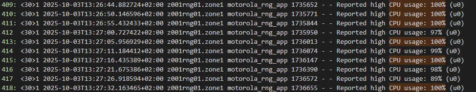 PDR Lost Connection to RNG or to one of the sites Due to High CPU Usage