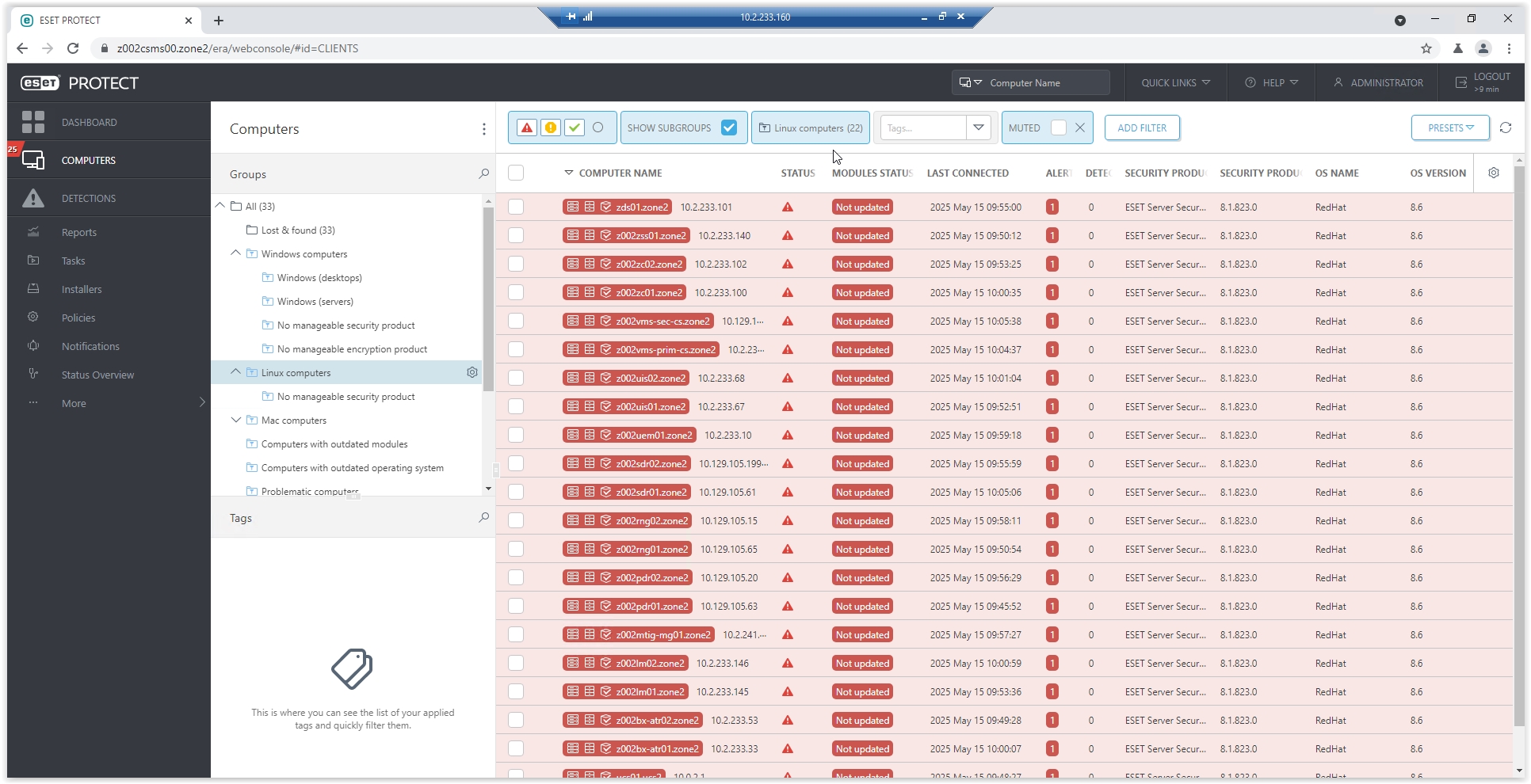 Linux and Windows Servers not updating ESET signatures after GBR#813 ...