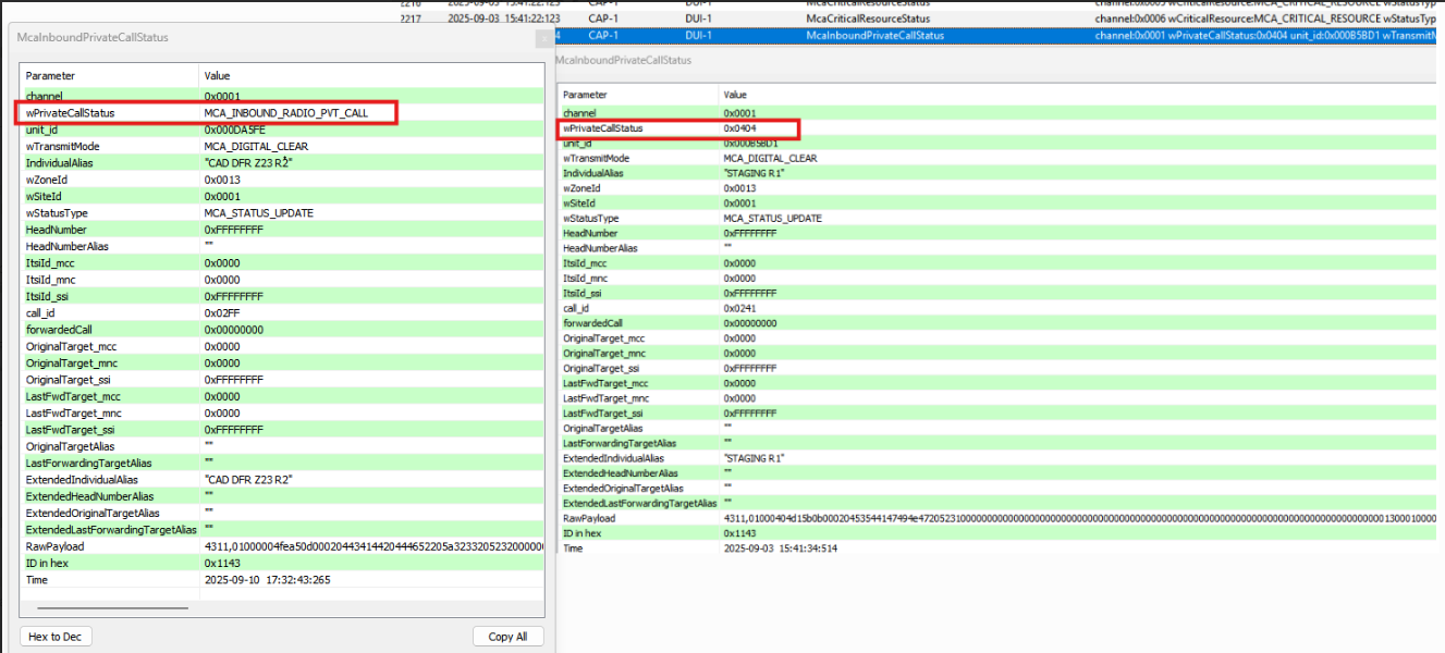 Radio to Dispatcher Private Call not working with D10