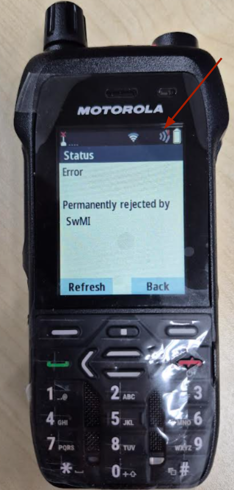 DIMETRA Connect - Radio Error - Permanently Rejected by SwMI