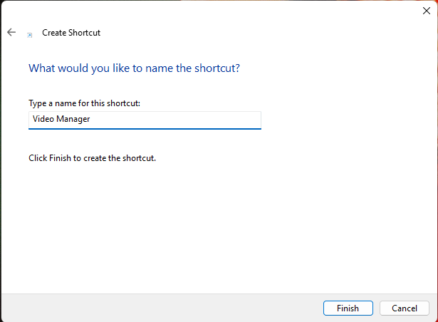 Video Manager - How to create a desktop shortcut for your Video Manager ...