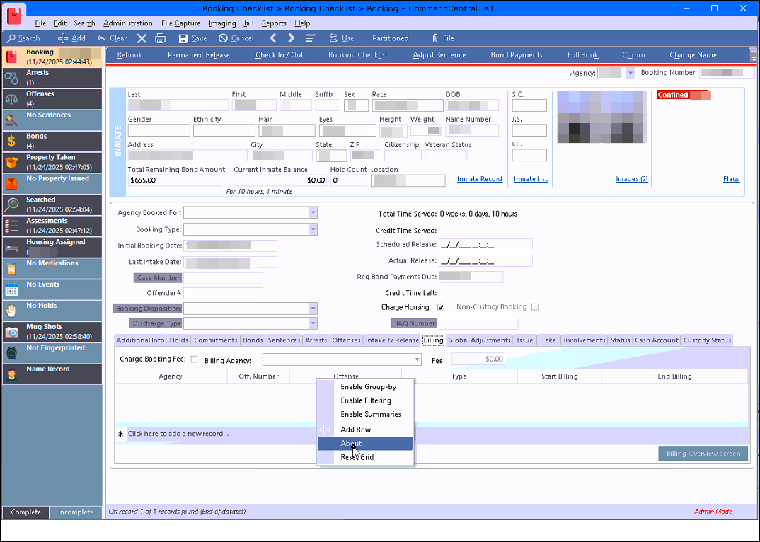 Flex Billing Tab Requirement Configuration