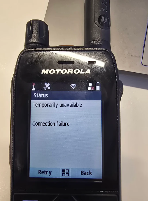 DIMETRA Connect Radio Registration Failures despite successful onboaring