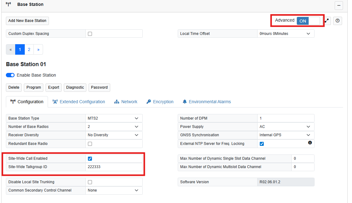 Dimetra Express Site-Wide Call Feature