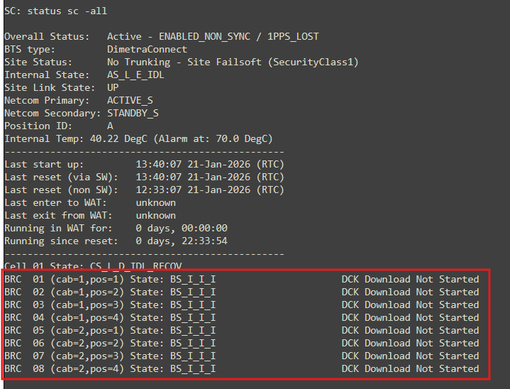 DIMETRA Connect Controller (DCC) doesn't show any Base Radios