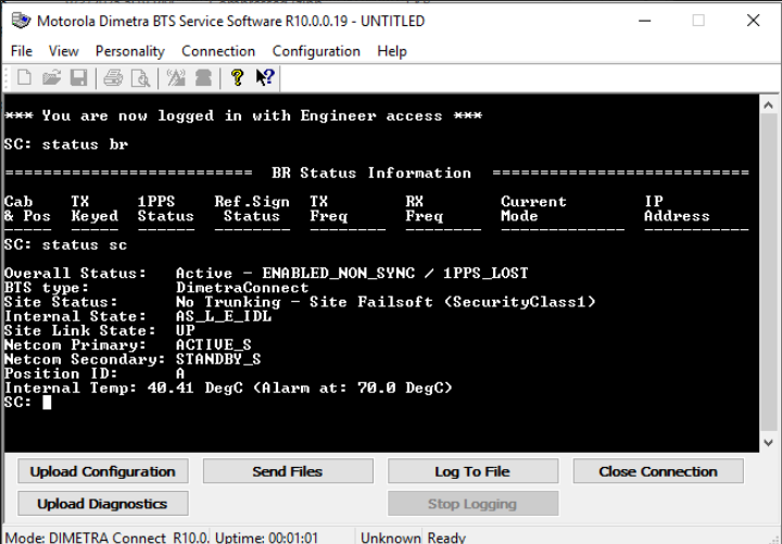 DIMETRA Connect Controller (DCC) doesn't show any Base Radios