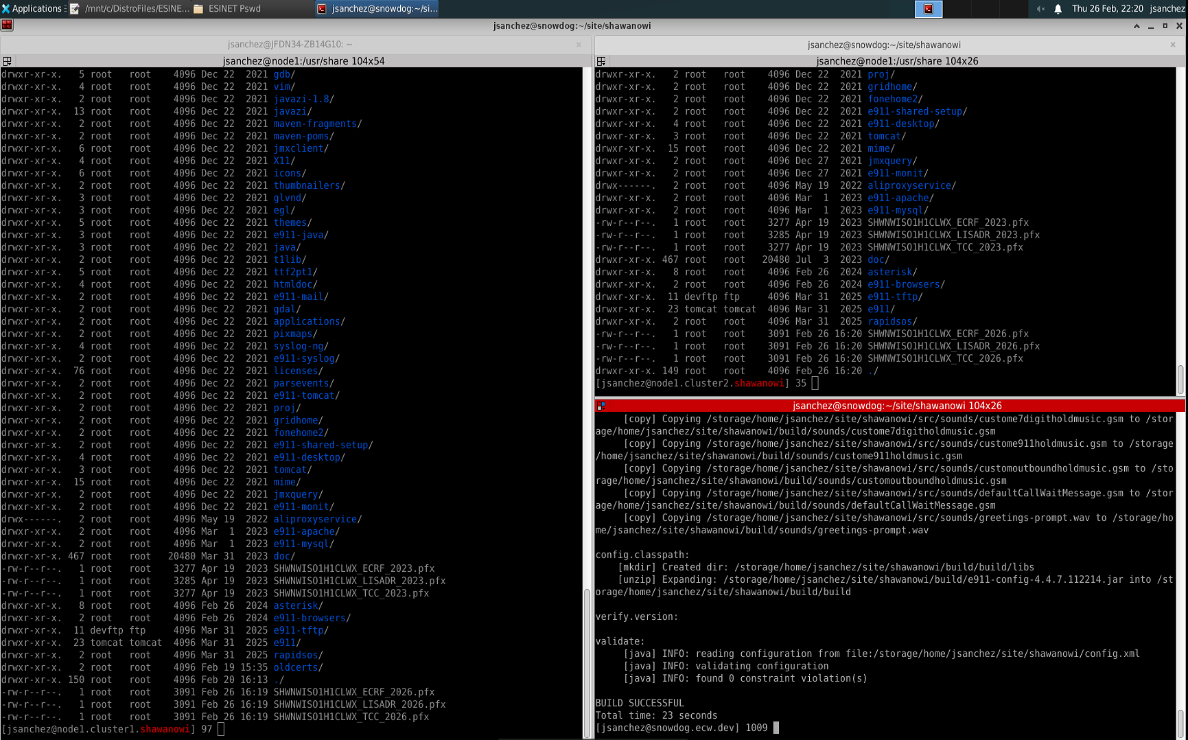 Updating ATT Esinet Certificates for SHWNWISO1H1CLWX
