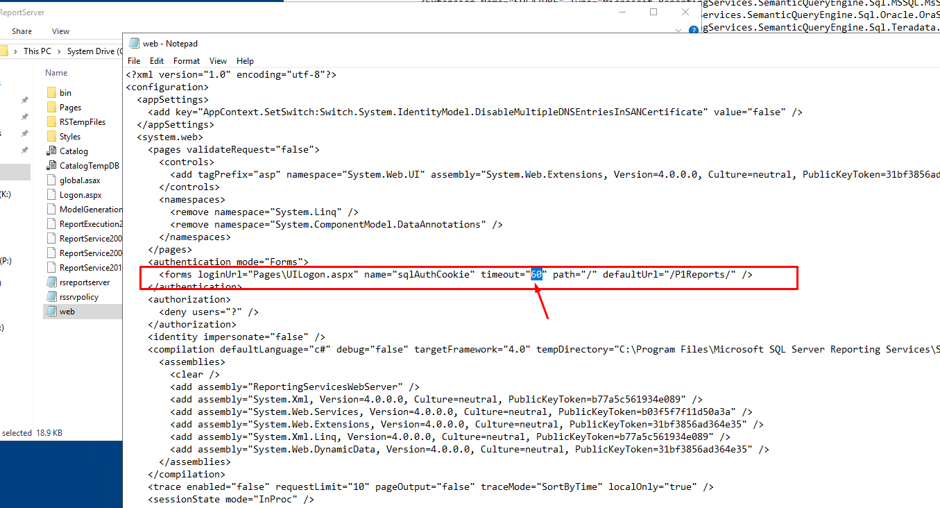 P1 CAD: Increase Idle Timeout on SSRS Reports (User Session Timeout)