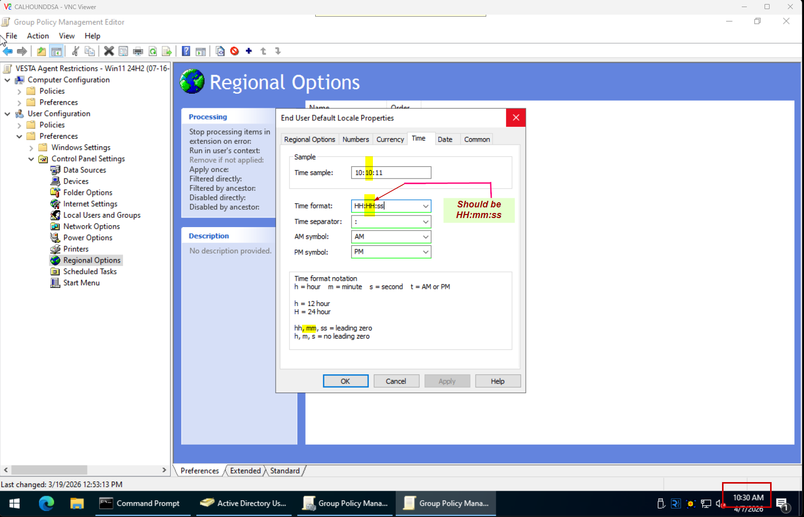 Vesta Console Time Display Issue on VESTA 9-1-1 R8.5.241.442