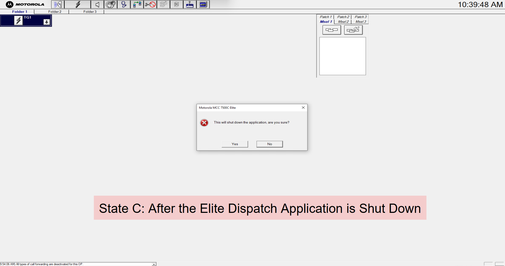 MCC 7500 Console Warning Alarm in UEM: (1) UNCONFIGURED, (1001) RESET