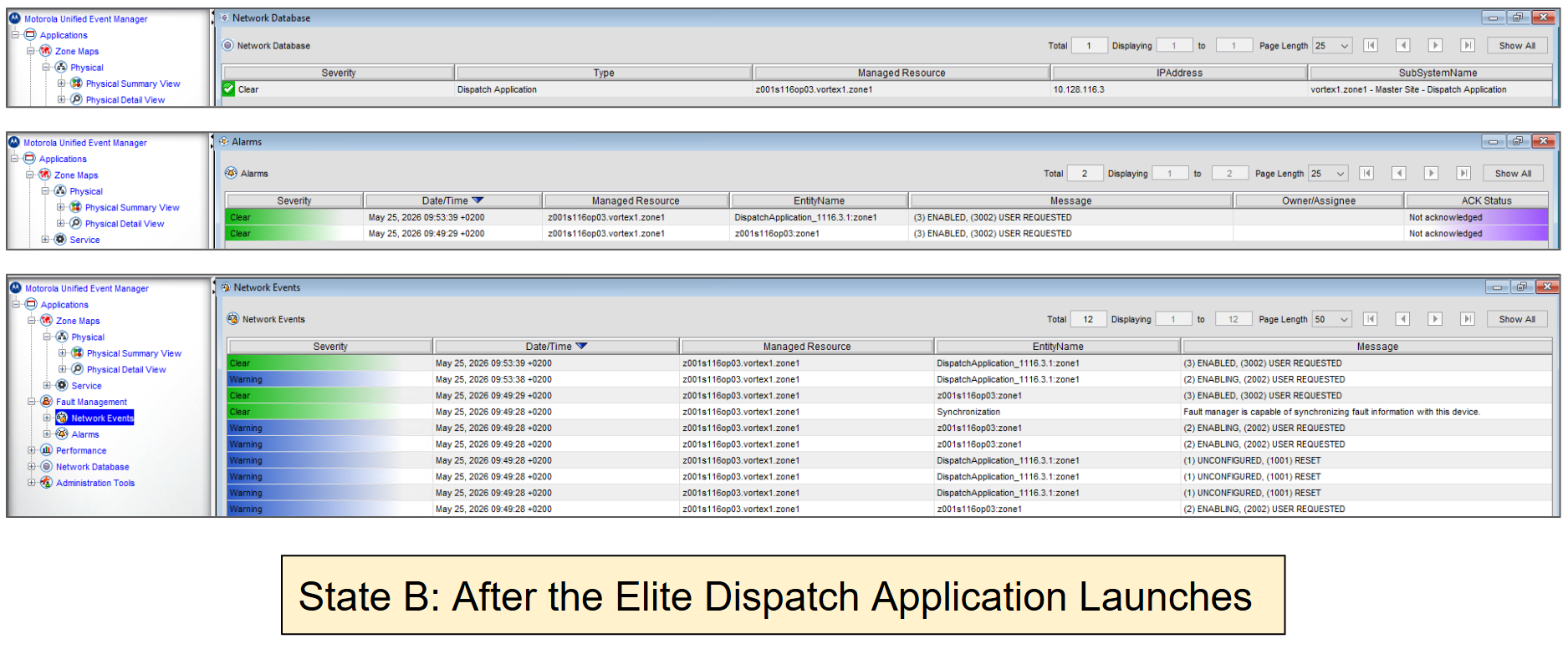MCC 7500 Console Warning Alarm in UEM: (1) UNCONFIGURED, (1001) RESET